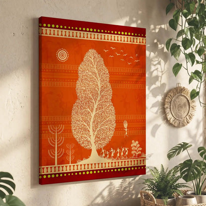 Warli Wall Art For Home Décor Canvas Painting Wall Décor