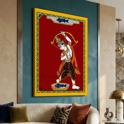 Traditional Inidan Folk Art -  Cheriyal scroll Canvas Art Prints For Home Decor Wall Decor
