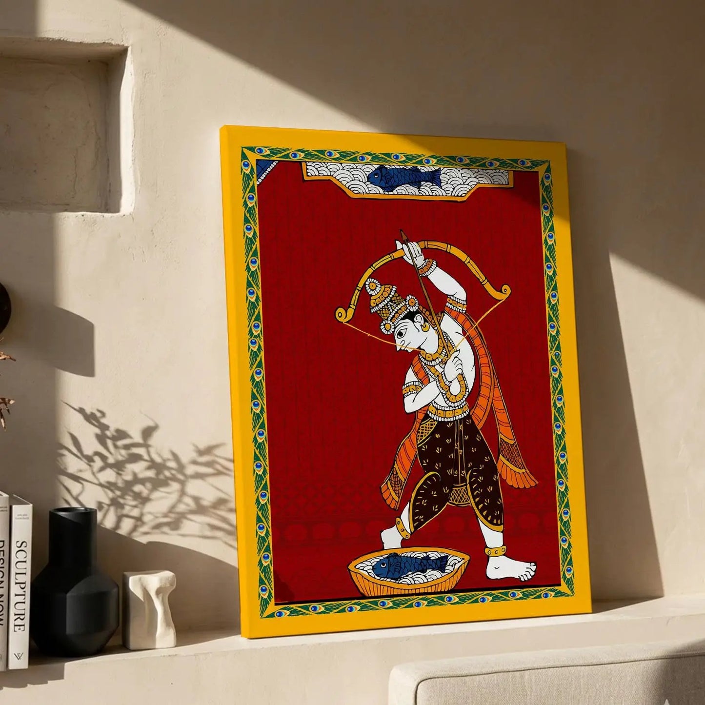 Traditional Inidan Folk Art -  Cheriyal scroll Canvas Art Prints For Home Decor Wall Decor