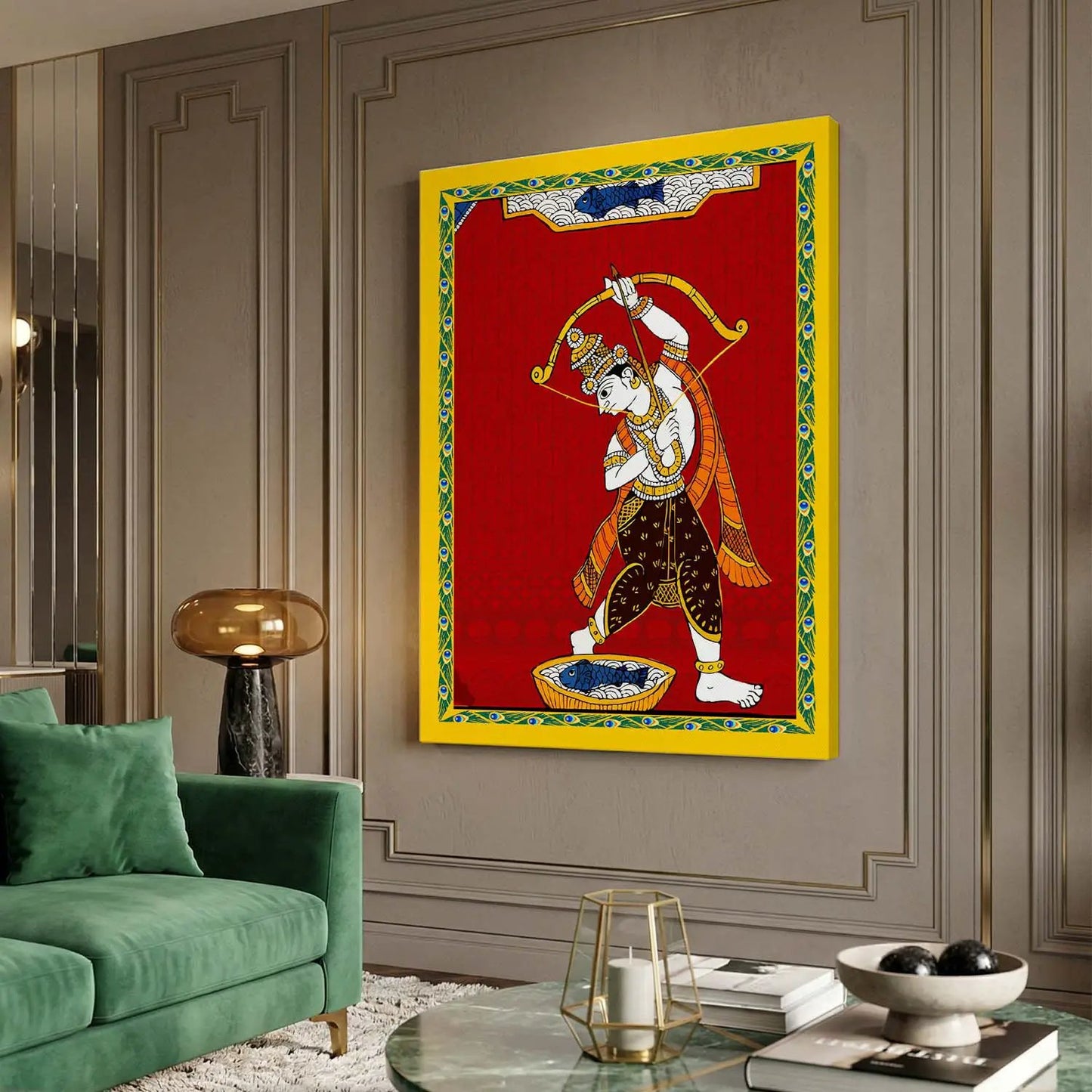 Traditional Inidan Folk Art -  Cheriyal scroll Canvas Art Prints For Home Decor Wall Decor