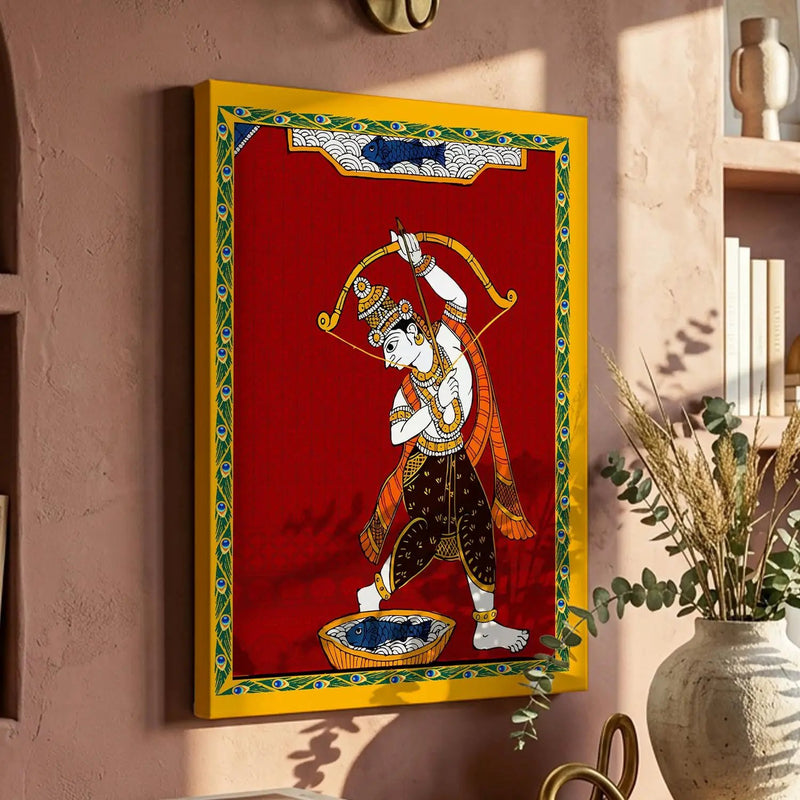 Traditional Inidan Folk Art -  Cheriyal scroll Canvas Art Prints For Home Decor Wall Decor