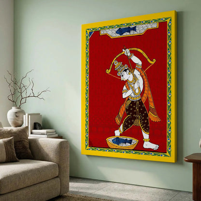 Traditional Inidan Folk Art -  Cheriyal scroll Canvas Art Prints For Home Decor Wall Decor