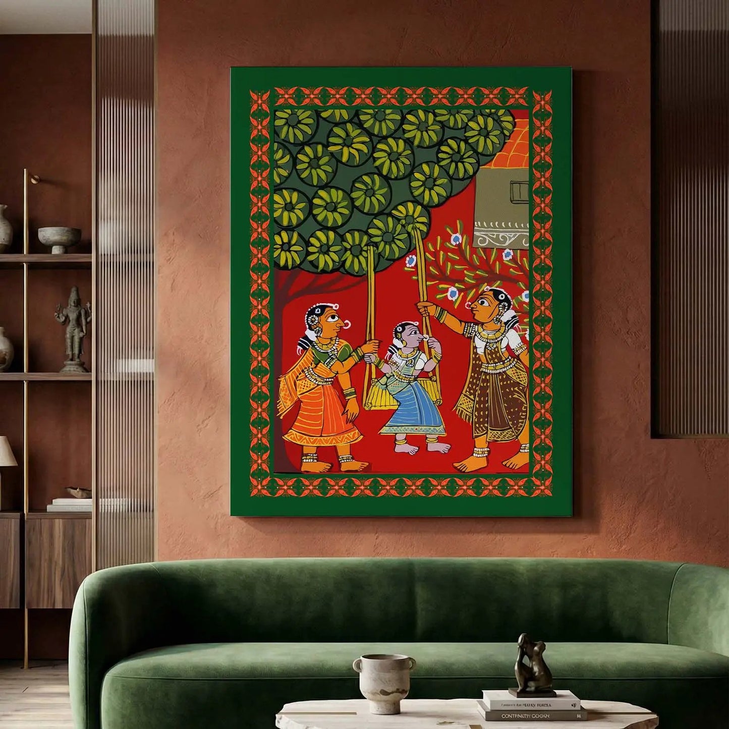 Traditional Inidan Folk Art -  Cheriyal scroll Canvas Art Prints For Home Decor Wall Decor