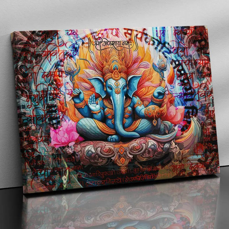 Shri Ganesha Canvas Painting | Divine Artwork for Home Decor | Canvas Wall Paintings for Living Room Bdroom Wall Decor-Kotart