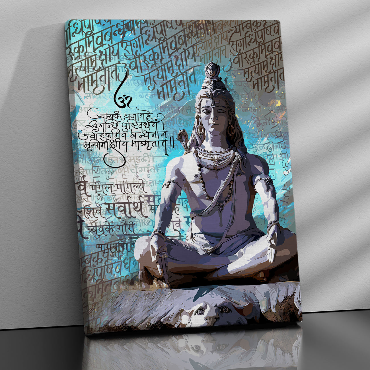 Majestic Hindu Lord Shiva Canvas Painting for Living Room Bedroom Pooja Room Wall Decor-Kotart