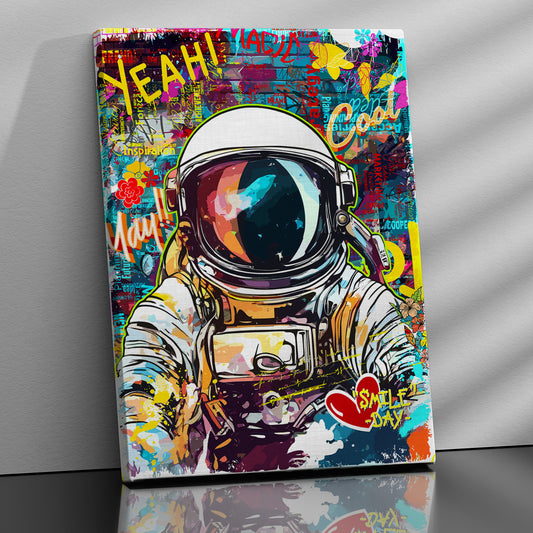 Urban Astronaut Graffiti Canvas Painting for Living Room Bedroom Home and Office Wall Decor-Kotart