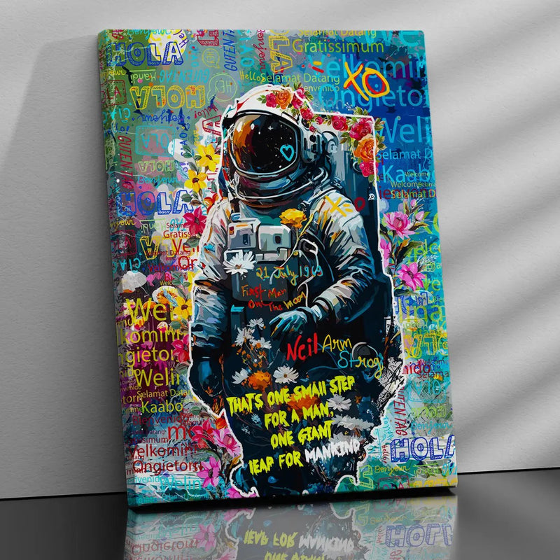 Astronaut Graffiti Canvas Painting for Living Room Bedroom Home and Office Wall Decor-Kotart