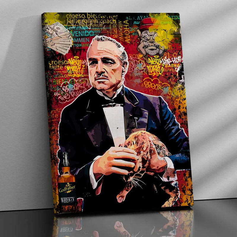 Graffiti-Style Godfather Canvas Painting | Urban Art Decor for Living Room Bedroom Wall Decor-Kotart