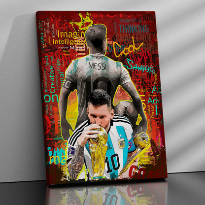 Lionel Messi Canvas Art | Football Legend Wall Decor Canvas Painting for Home Decor-Kotart