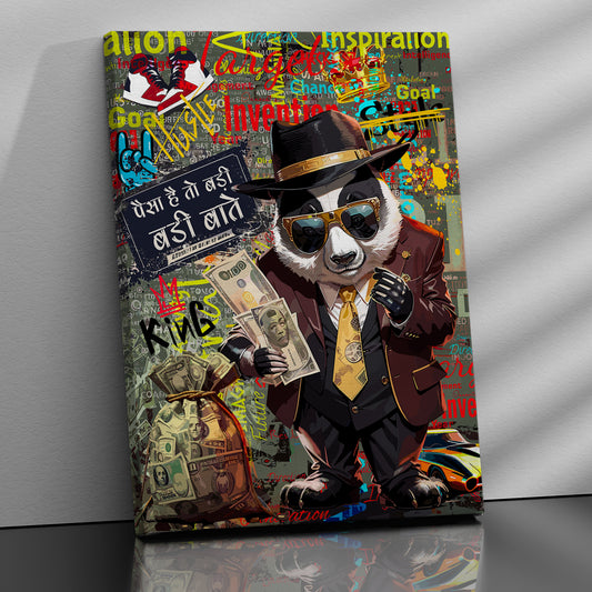 Graffiti-Style Panda Canvas Paintings | Canvas Paintings for Living Room Bedroom Home and Office Wall Decor-Kotart