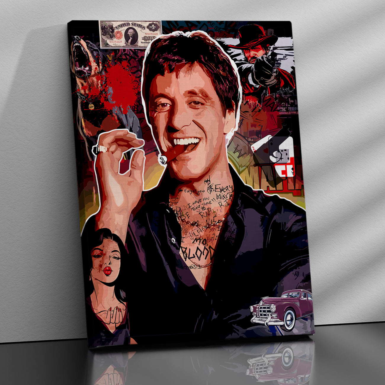 Al Pacino Canvas Paintings | Iconic Hollywood Art Canvas Painting for Wall Decor-Kotart