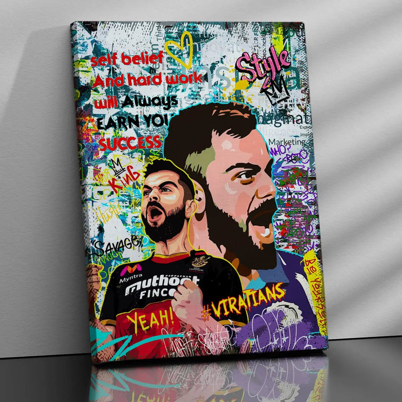 Virat Kohli Canvas Paintings | Kohli Canvas Painting for Home Living Room Bedroom and Office Wall Decor-Kotart