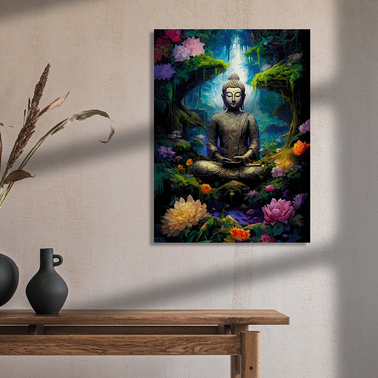 Peaceful Ponderings: Canvas Buddha-Kotart