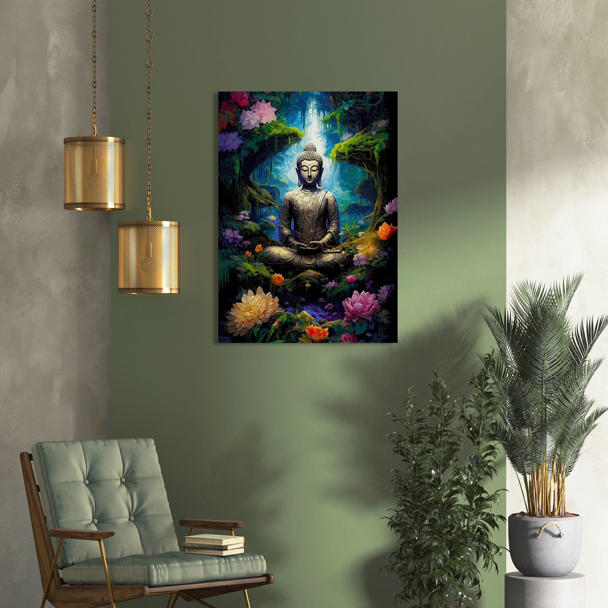 Peaceful Ponderings: Canvas Buddha-Kotart