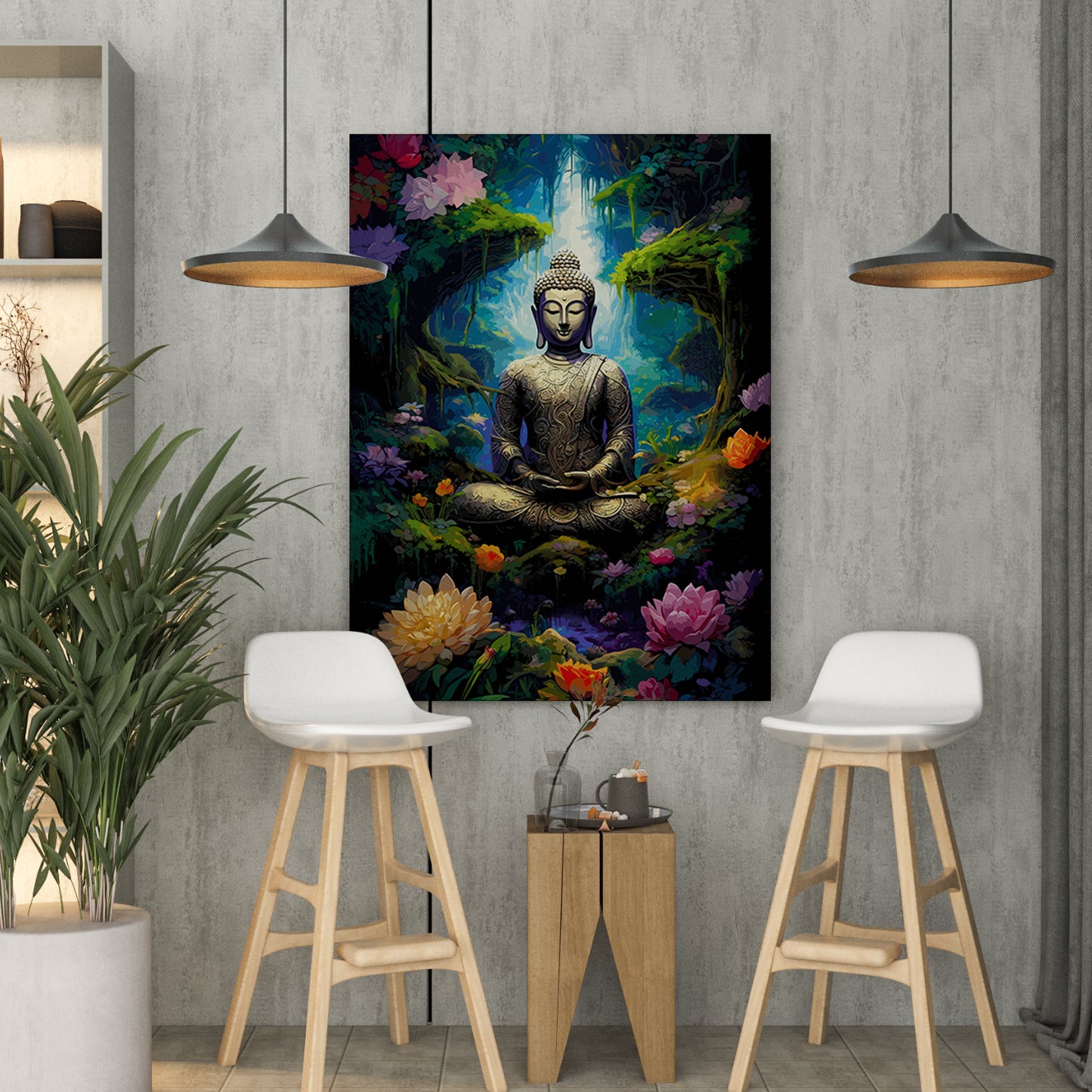 Peaceful Ponderings: Canvas Buddha-Kotart