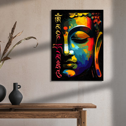 Zen Masterpiece : Colorful Buddha Canvas Painting-Kotart