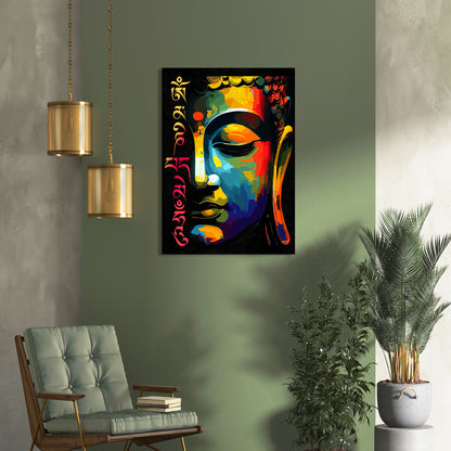 Zen Masterpiece : Colorful Buddha Canvas Painting-Kotart