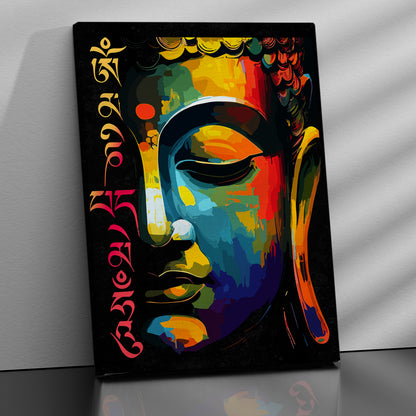 Zen Masterpiece : Colorful Buddha Canvas Painting-Kotart