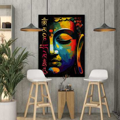 Zen Masterpiece : Colorful Buddha Canvas Painting-Kotart