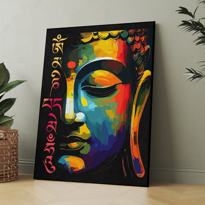 Zen Masterpiece : Colorful Buddha Canvas Painting-Kotart