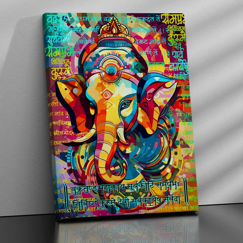 Beautiful Ganesha Canvas Paintings for Home and Office Wall Decor-Kotart