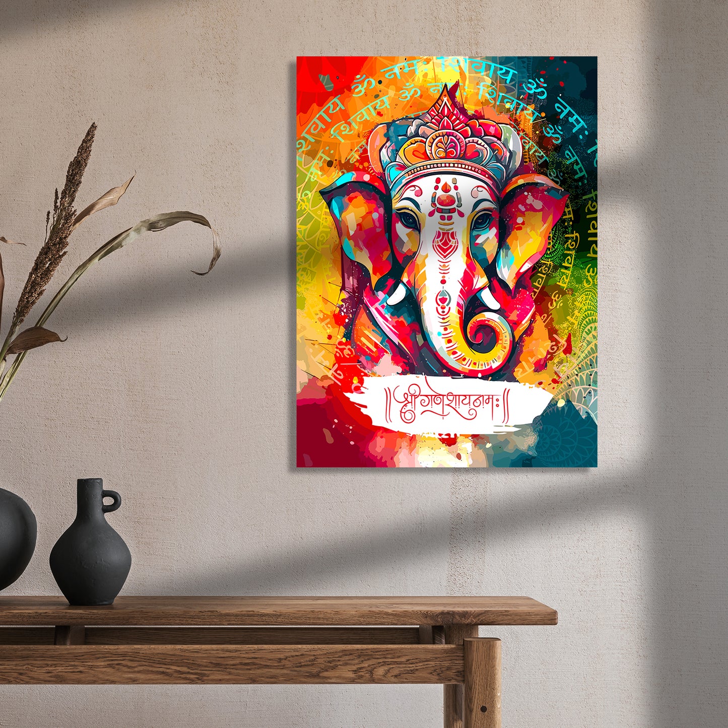 Shri Ganesha Canvas Paintings for Home and Office Wall Decor-Kotart