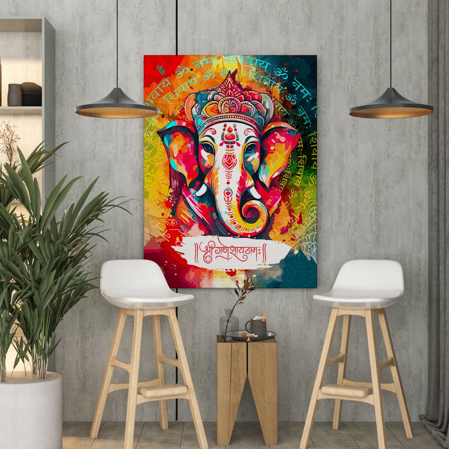 Shri Ganesha Canvas Paintings for Home and Office Wall Decor-Kotart