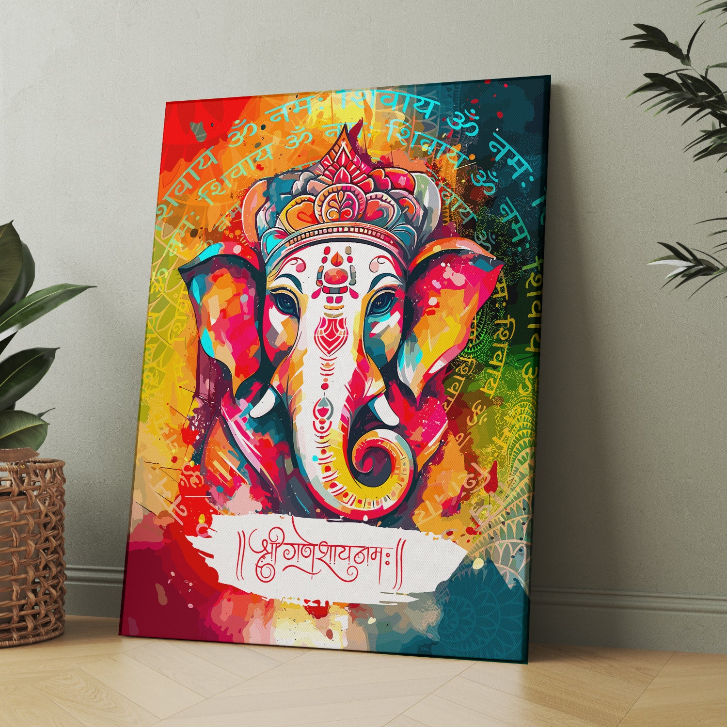 Shri Ganesha Canvas Paintings for Home and Office Wall Decor-Kotart