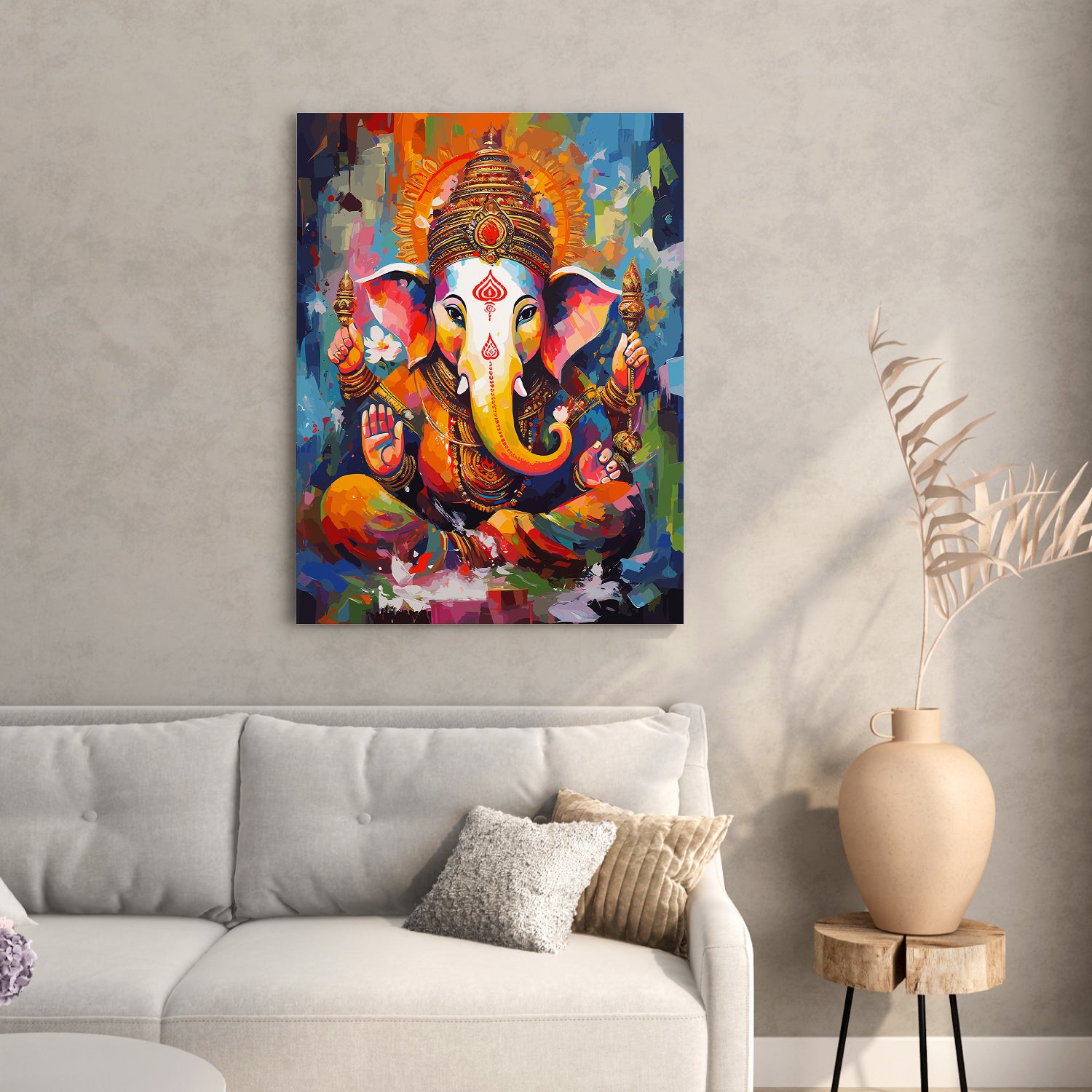 Shri Ganesha Canvas Art Paintings for Home and Office Wall Decor-Kotart