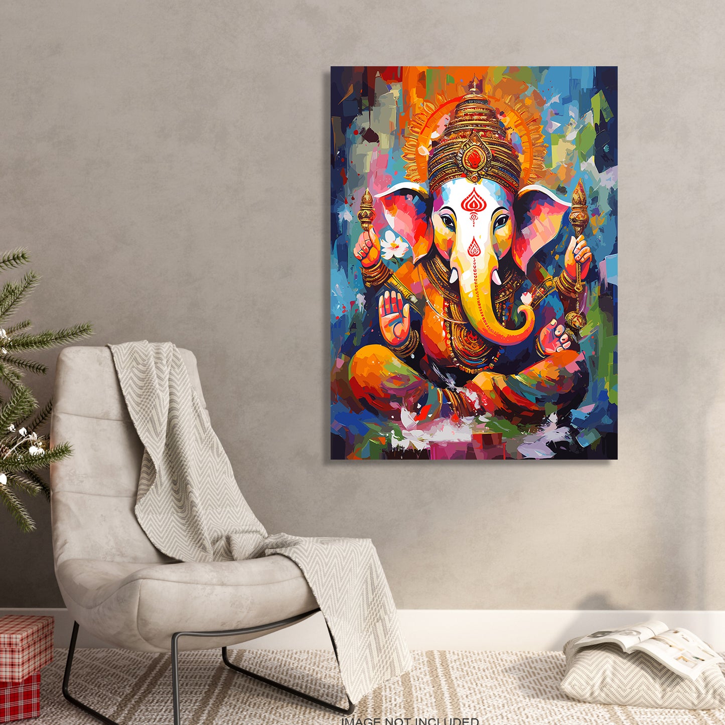 Shri Ganesha Canvas Art Paintings for Home and Office Wall Decor-Kotart