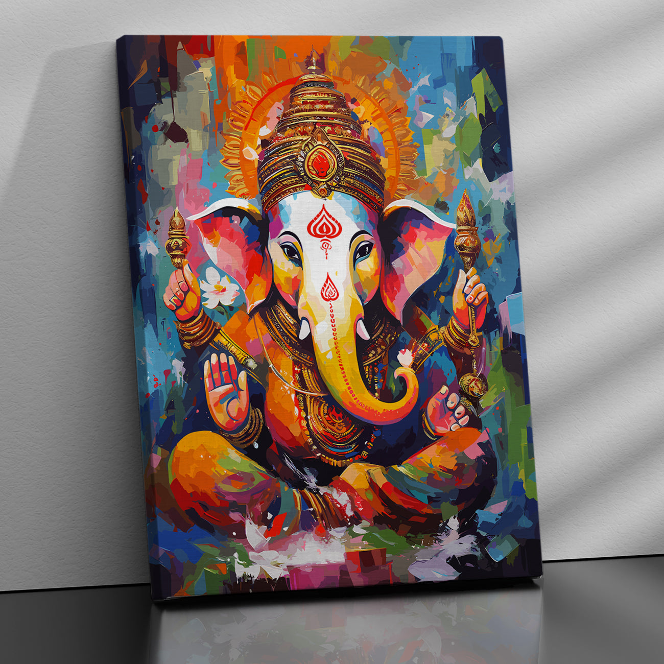 Shri Ganesha Canvas Art Paintings for Home and Office Wall Decor-Kotart