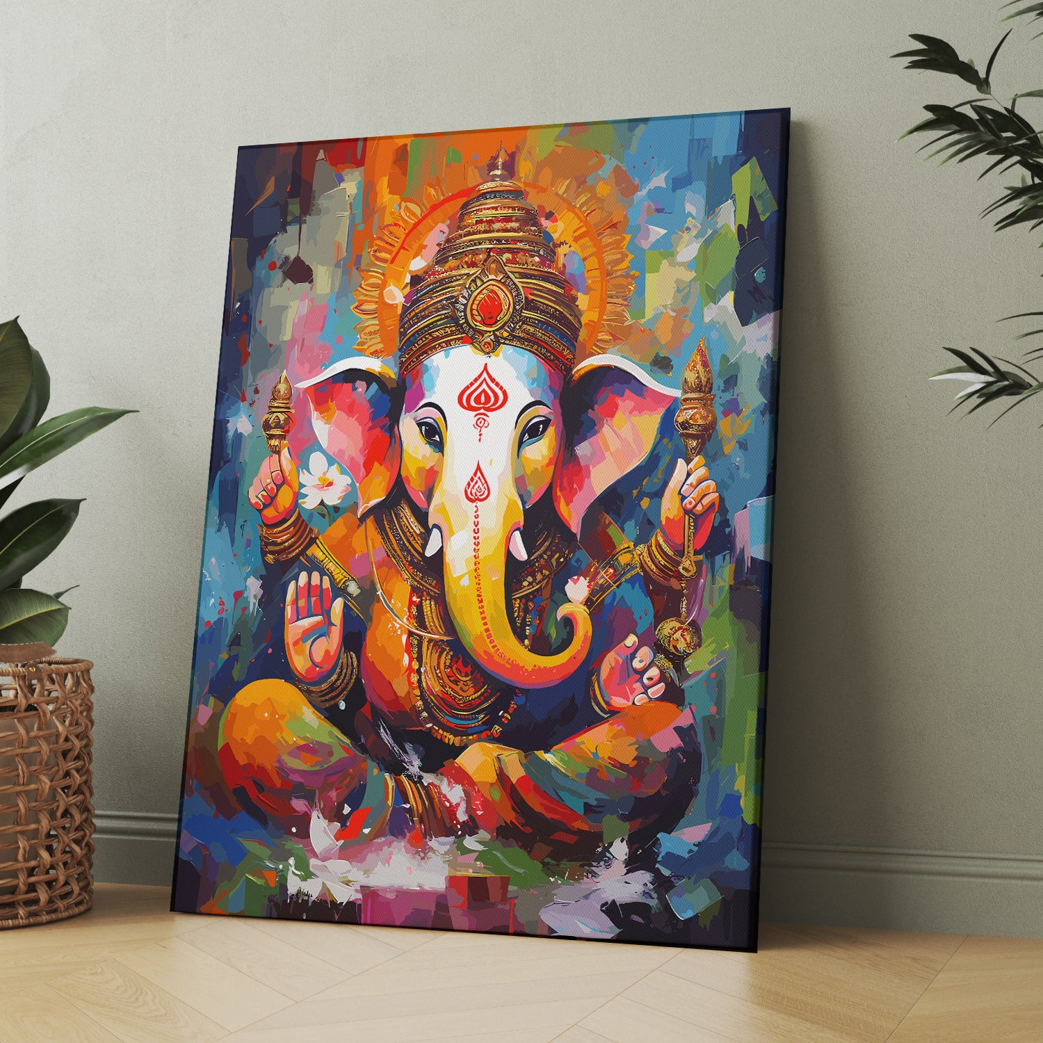 Shri Ganesha Canvas Art Paintings for Home and Office Wall Decor-Kotart