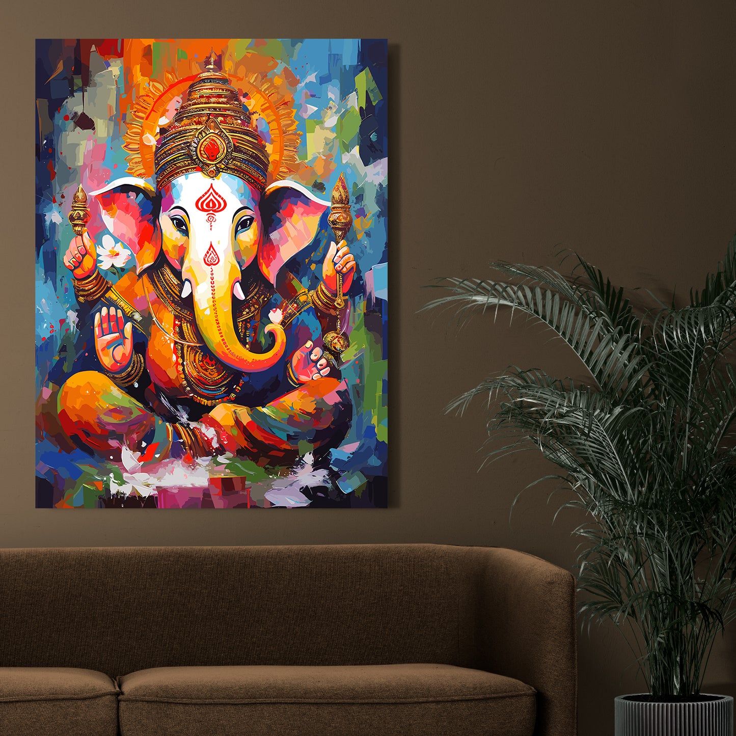 Shri Ganesha Canvas Art Paintings for Home and Office Wall Decor-Kotart