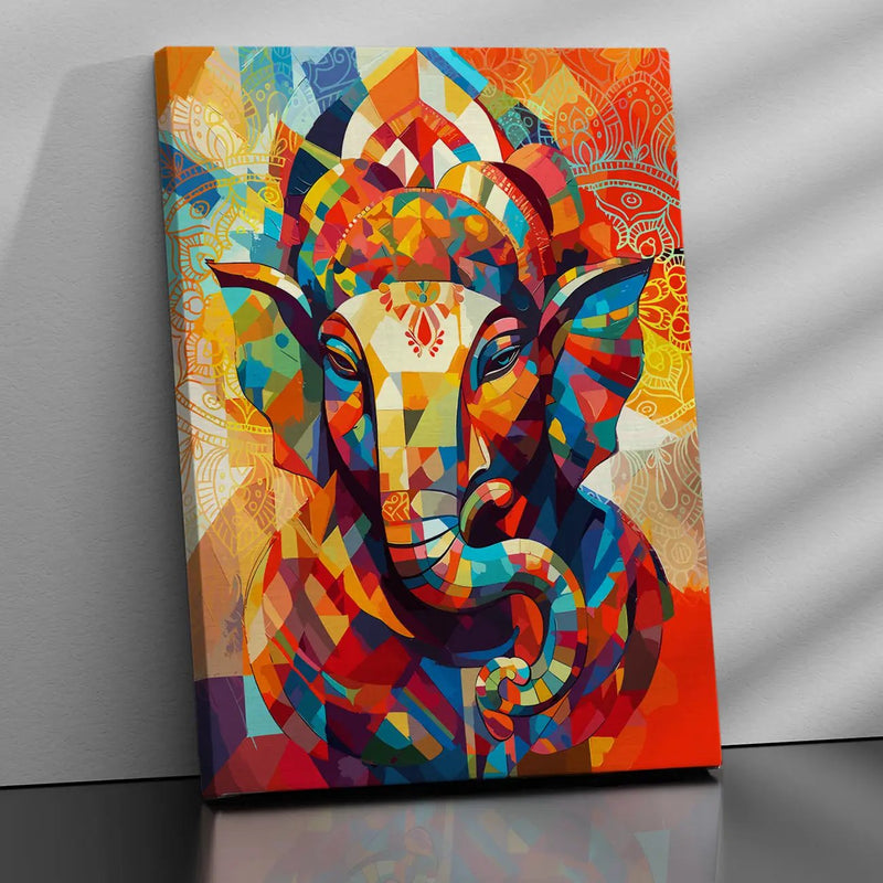 Shri Ganesha Canvas Art Paintings for Home and Living Room Pooja Room Office Wall Decor-Kotart
