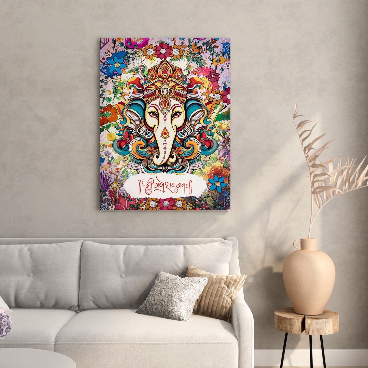 Premium Ganesha Canvas Art Paintings for Home and Living Room Pooja Room Office Wall Decor-Kotart