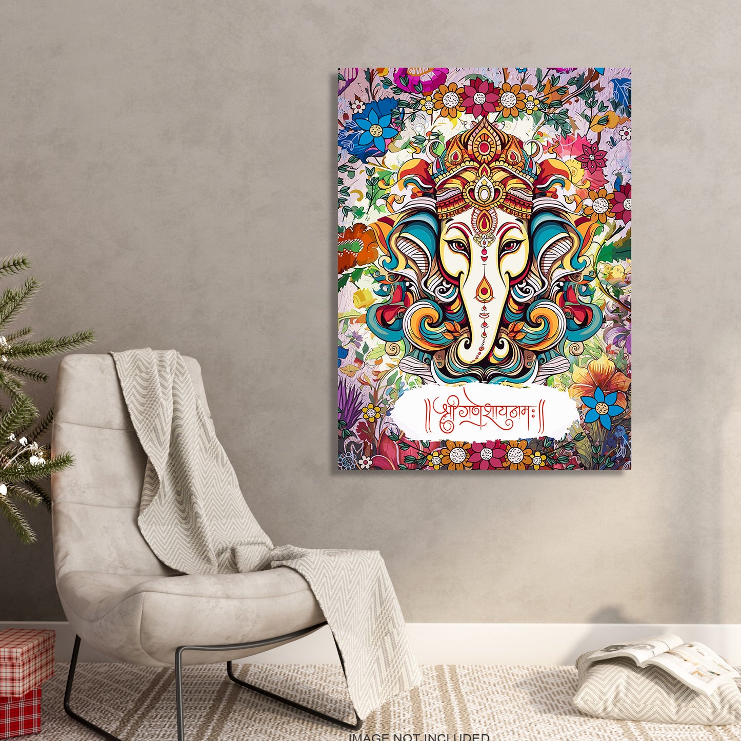 Premium Ganesha Canvas Art Paintings for Home and Living Room Pooja Room Office Wall Decor-Kotart