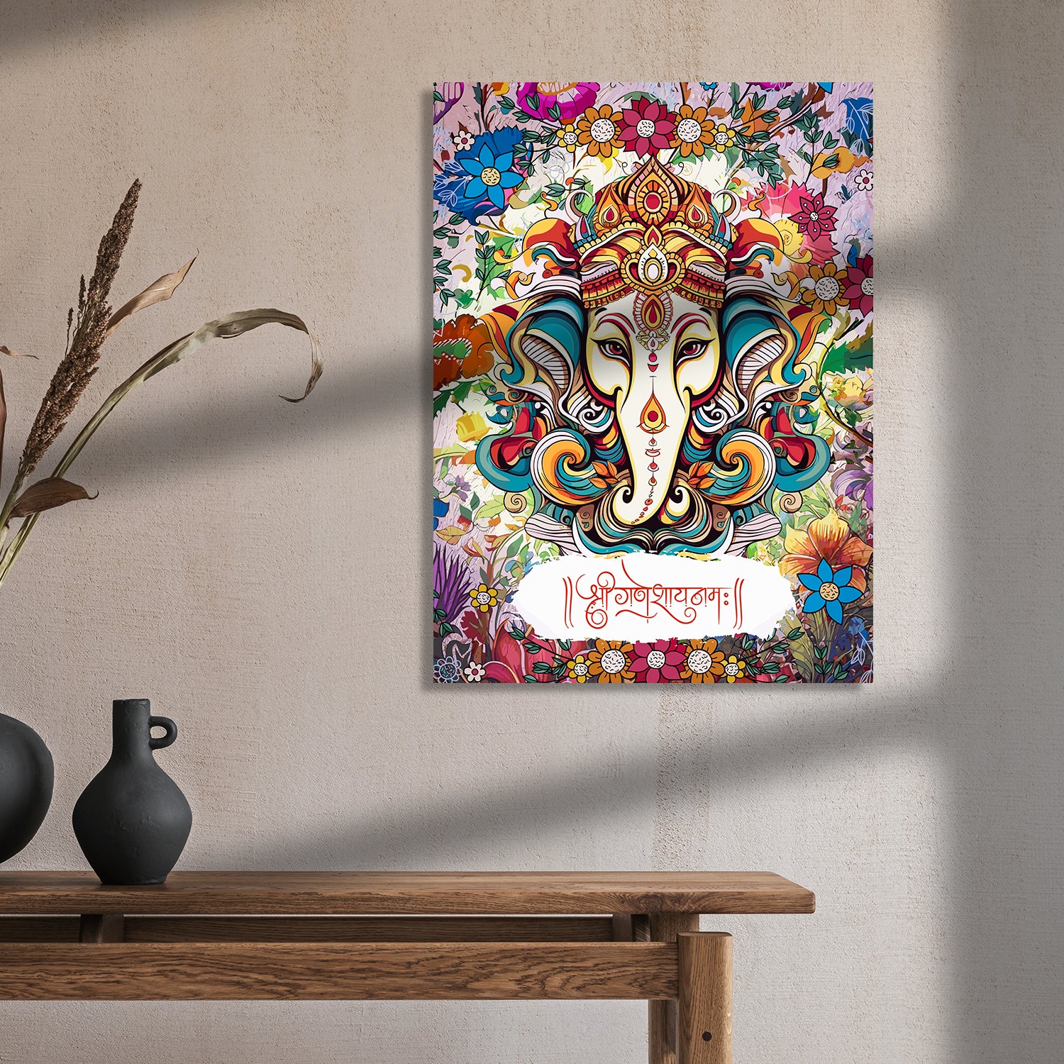 Premium Ganesha Canvas Art Paintings for Home and Living Room Pooja Room Office Wall Decor-Kotart