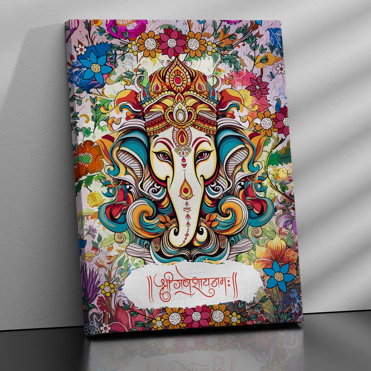 Premium Ganesha Canvas Art Paintings for Home and Living Room Pooja Room Office Wall Decor-Kotart