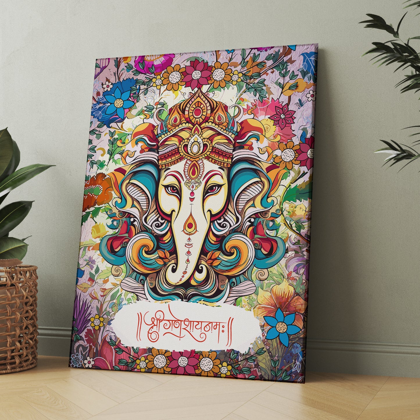 Premium Ganesha Canvas Art Paintings for Home and Living Room Pooja Room Office Wall Decor-Kotart