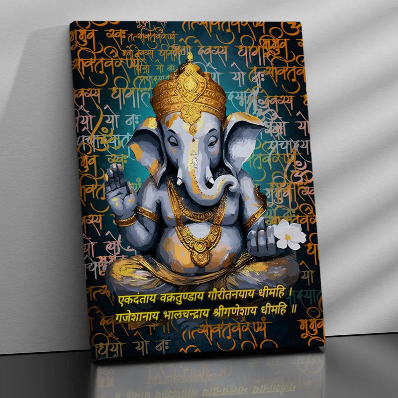 Aesthetic Ganesha Canvas Art Paintings for Home and Living Room Pooja Room Office Wall Decor-Kotart
