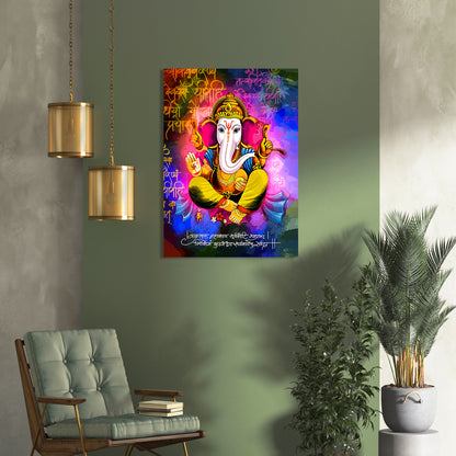 Colorful Ganesha Canvas Art Paintings for Home and Living Room Pooja Room Office Wall Decor-Kotart