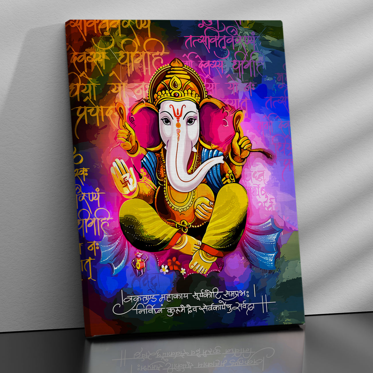 Colorful Ganesha Canvas Art Paintings for Home and Living Room Pooja Room  Office Wall Decor-Kotart