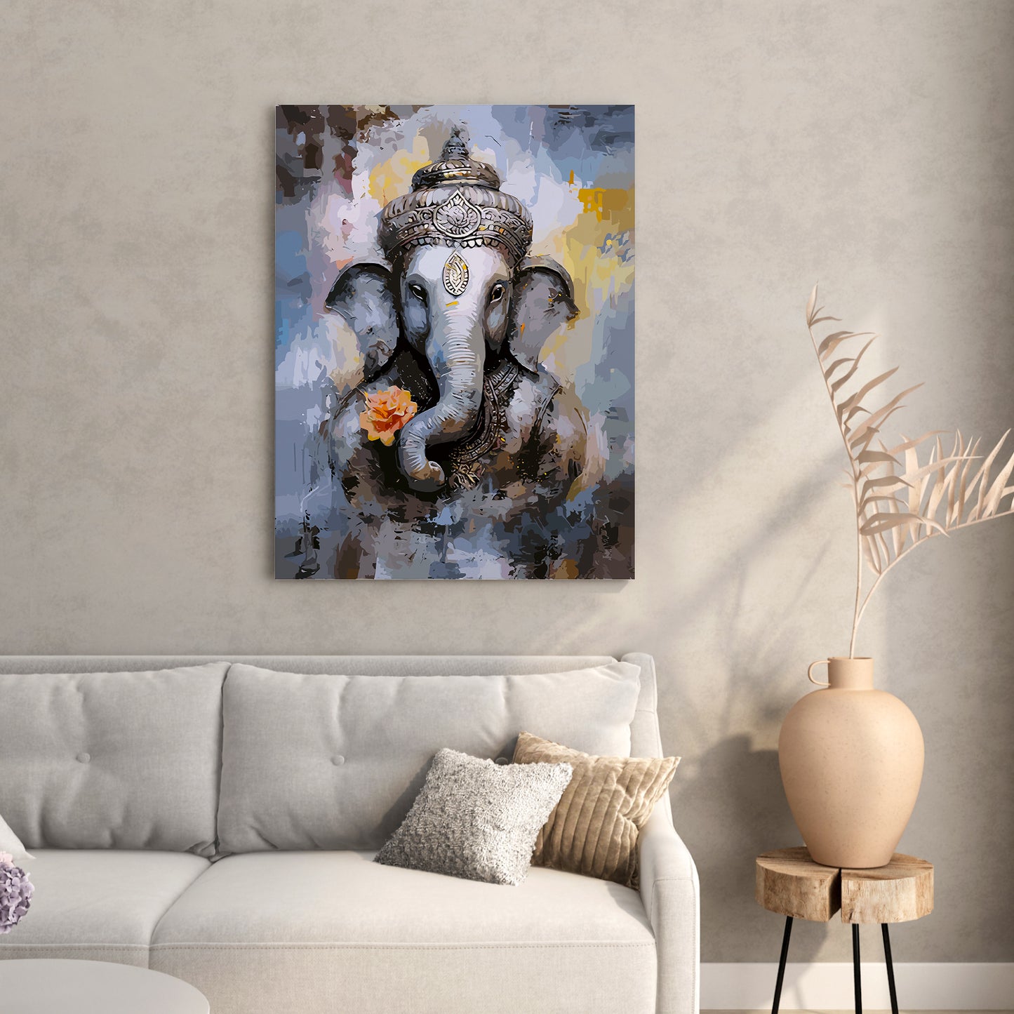 Shri Ganesha Canvas Art Paintings for Home and Living Room Pooja Room Office Wall Decor-Kotart