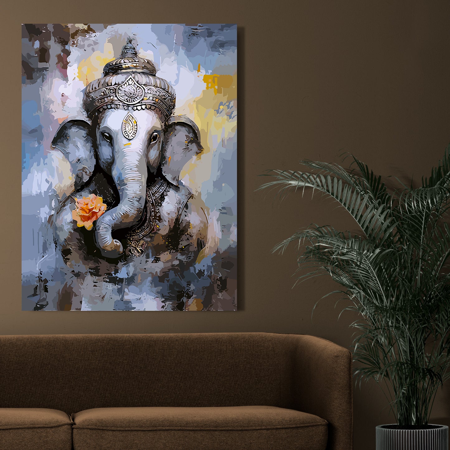 Shri Ganesha Canvas Art Paintings for Home and Living Room Pooja Room Office Wall Decor-Kotart