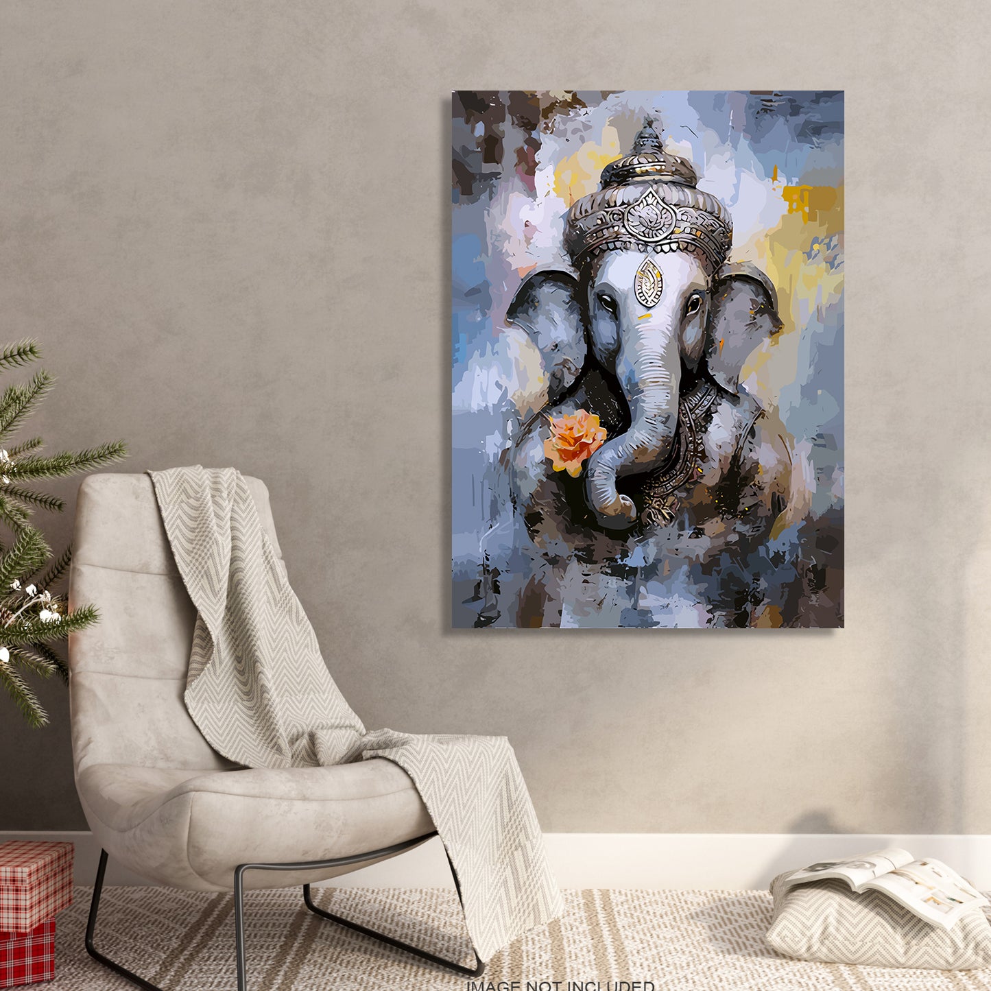 Shri Ganesha Canvas Art Paintings for Home and Living Room Pooja Room Office Wall Decor-Kotart