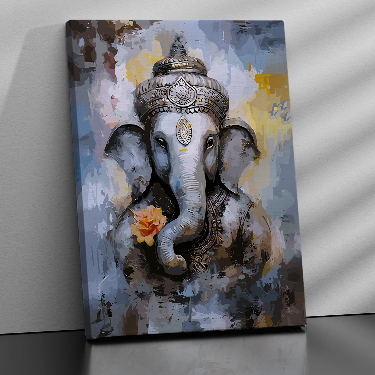 Shri Ganesha Canvas Art Paintings for Home and Living Room Pooja Room Office Wall Decor-Kotart