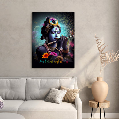 Beautiful Shri Krishna Canvas Paintings for Home and Living Room Pooja Room Office Wall Decor-Kotart