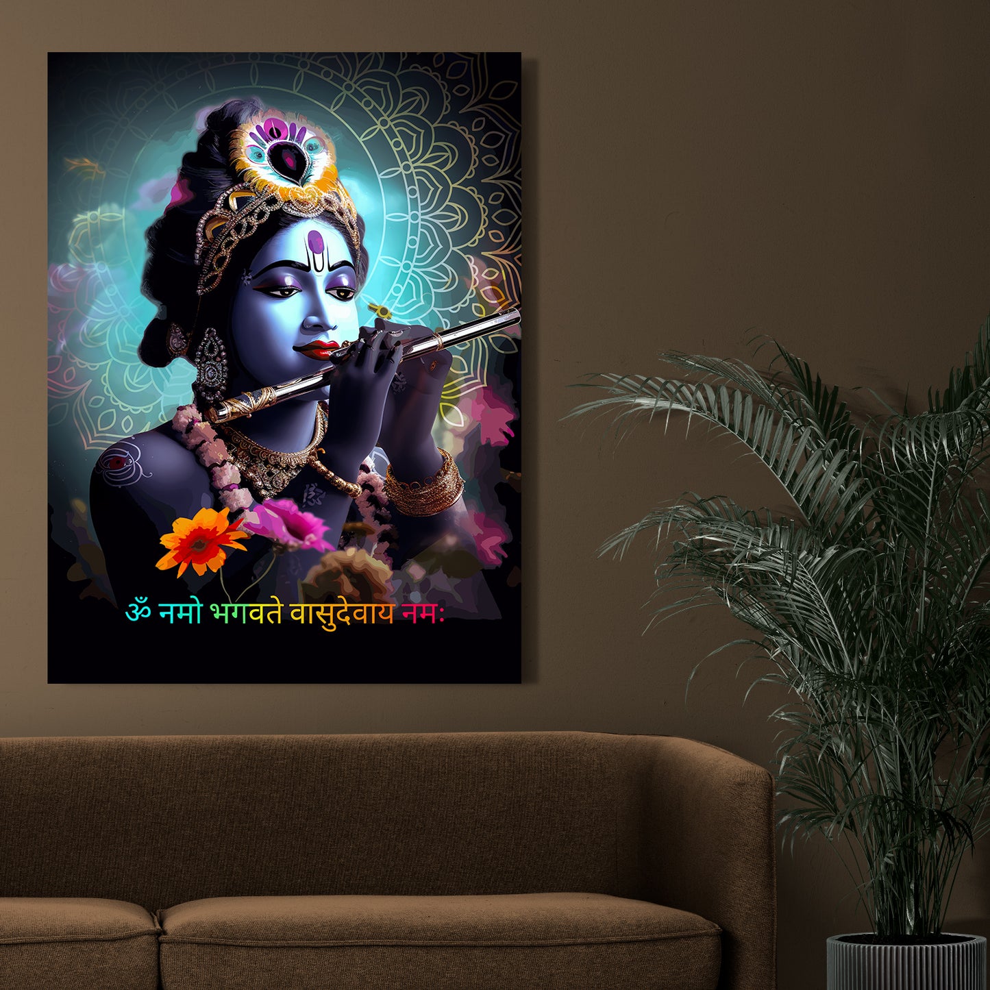 Beautiful Shri Krishna Canvas Paintings for Home and Living Room Pooja Room Office Wall Decor-Kotart