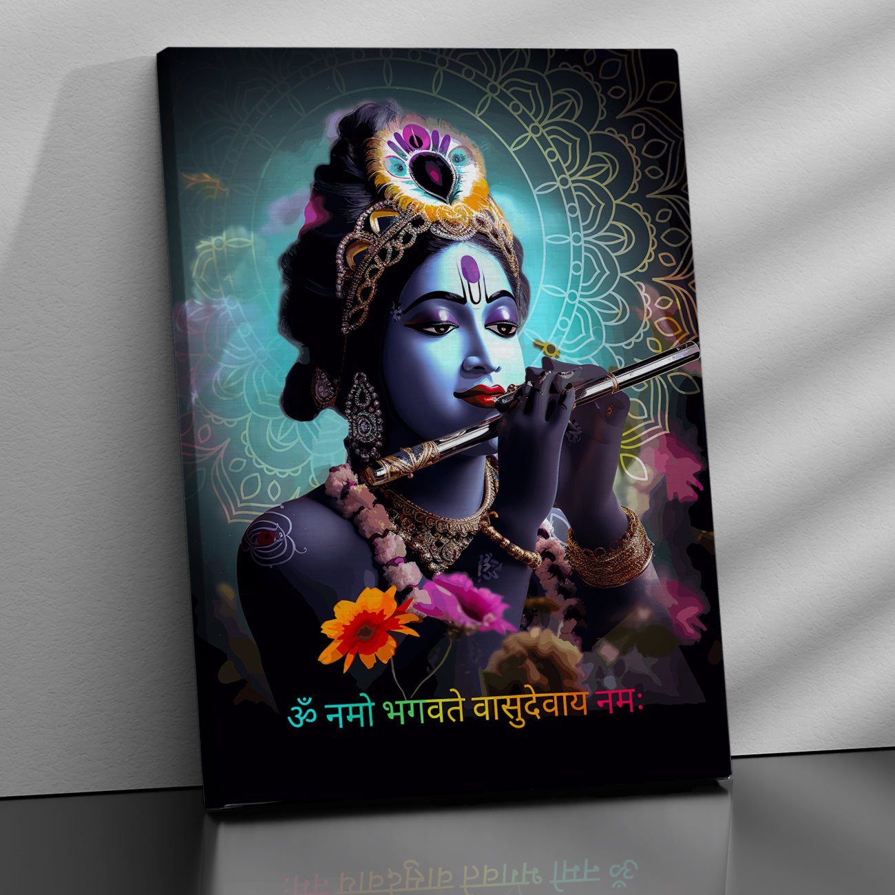 Beautiful Shri Krishna Canvas Paintings for Home and Living Room Pooja Room Office Wall Decor-Kotart