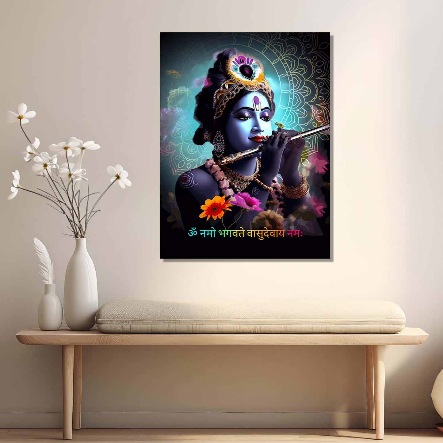 Krishna Canvas Art Print: Divine Serenity for Every Space